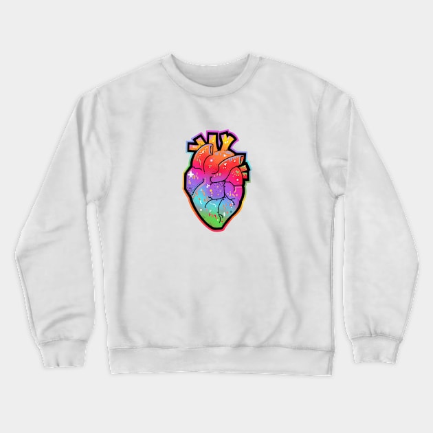 Rainbow anatomical heart Crewneck Sweatshirt by weilertsen